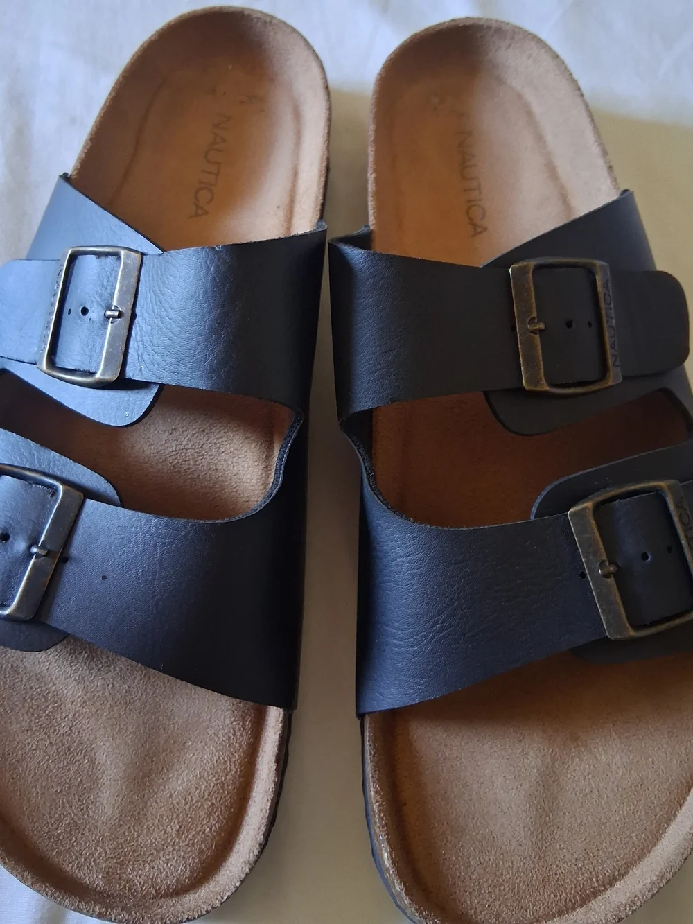 Nautica Men’s Black Double-Buckle Slide Sandals